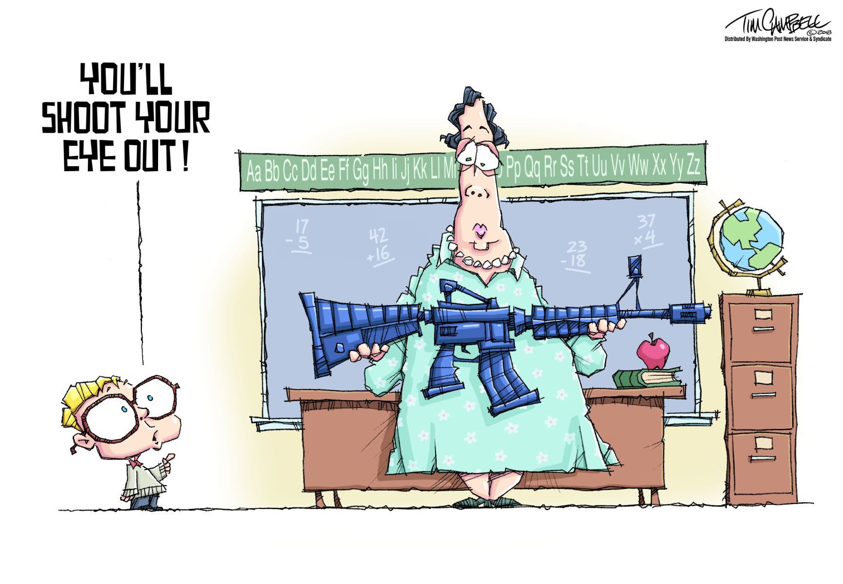Tim Campbell cartoon